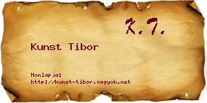 Kunst Tibor névjegykártya